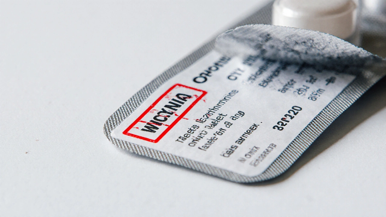Close‑up of a generic levothyroxine blister pack highlighting label details and a misspelling warning.