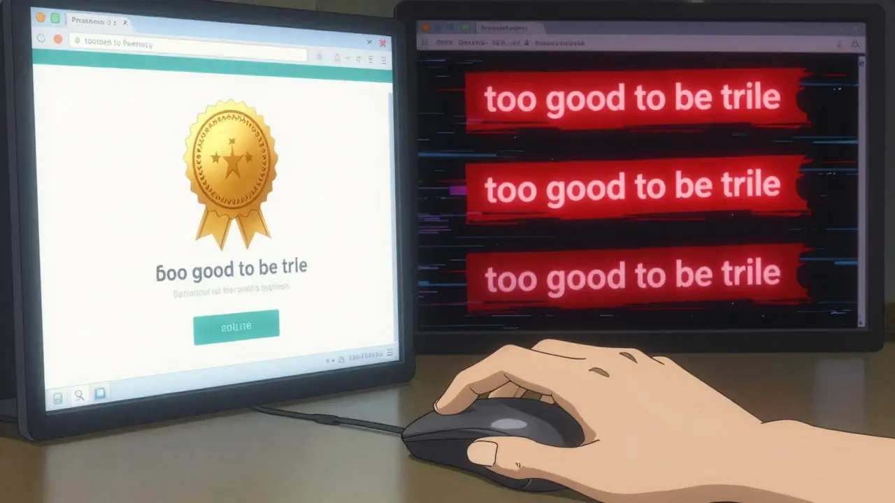 Comparison between a legitimate licensed online pharmacy and a suspicious counterfeit website.